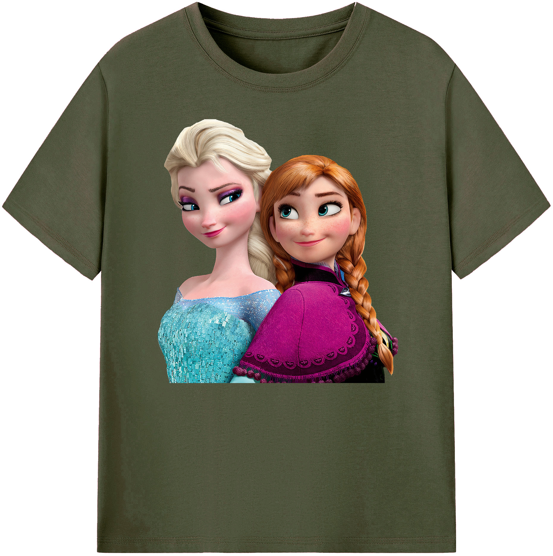 （画像用） アナと雪の女王 アンナ エルサ Frozen Anna Elsa 綿100％ メンズ半袖Tシャツ｜肌触りやわらか＆通気性